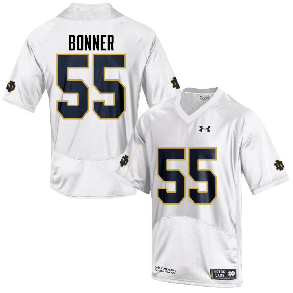 Men #55 Jonathan Bonner Notre Dame Fighting Irish College Football Jerseys-White